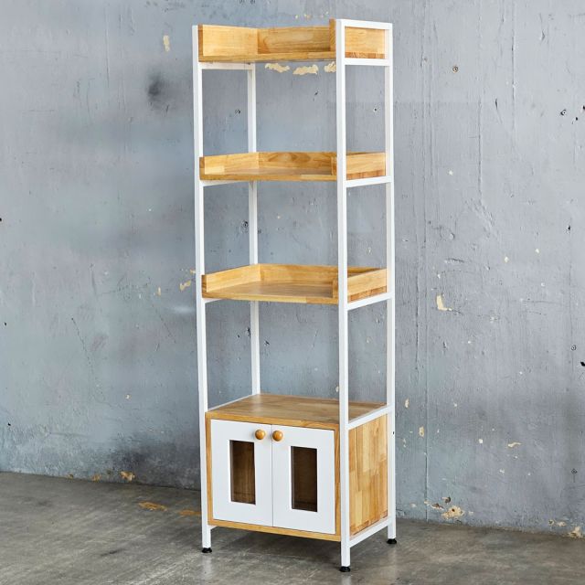 Kệ trang trí 50x35x160cm gỗ cao su KTT68071