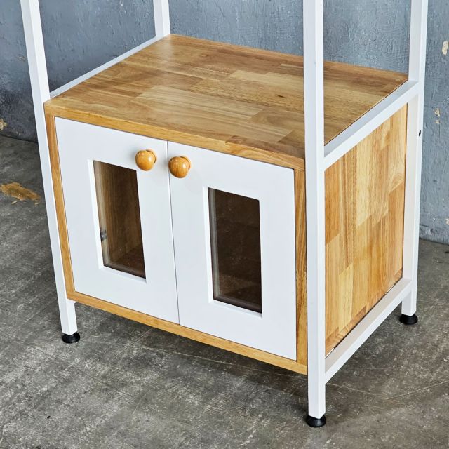 Kệ trang trí 50x35x160cm gỗ cao su KTT68071