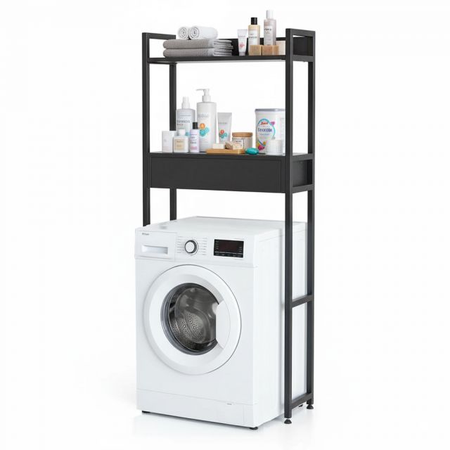 Kệ máy giặt 70x25x160cm gỗ cao su KMG68033