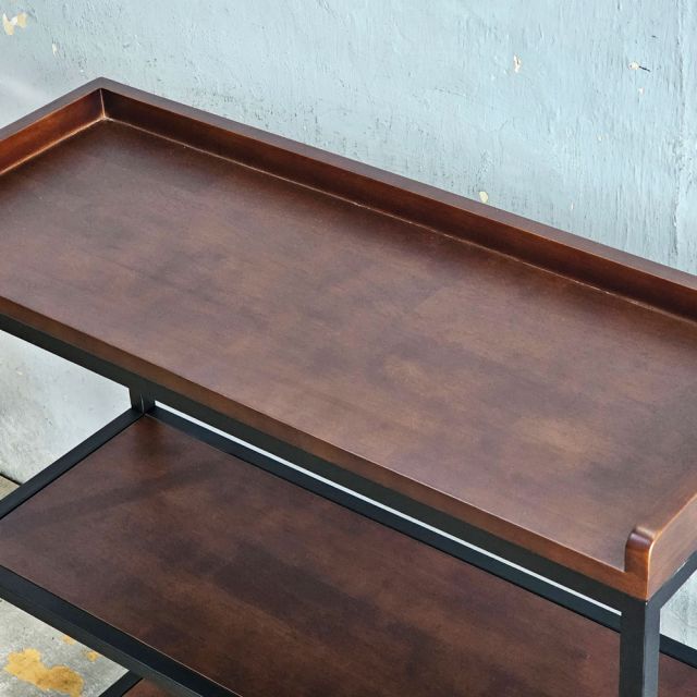 Kệ bếp di động 3 tầng 80x30x81cm gỗ cao su KB68094