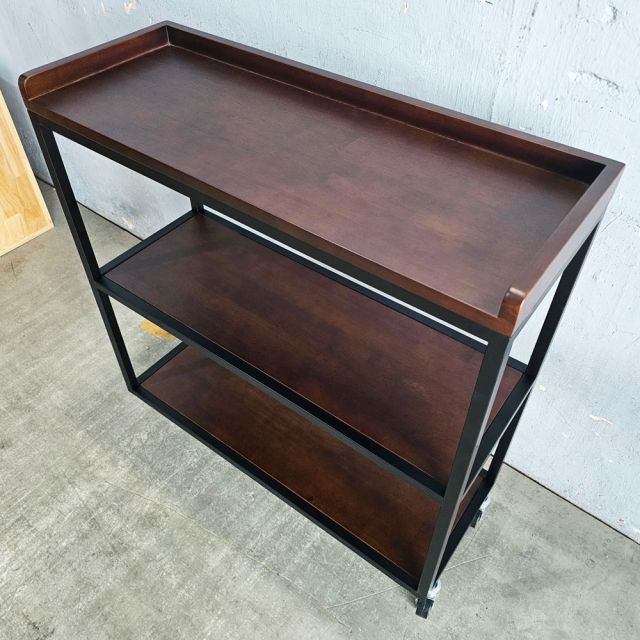 Kệ bếp di động 3 tầng 80x30x81cm gỗ cao su KB68094