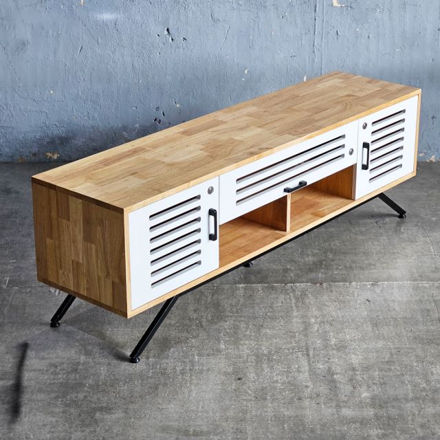 Tủ kệ TV 160x40x52cm gỗ cao su KTV68135