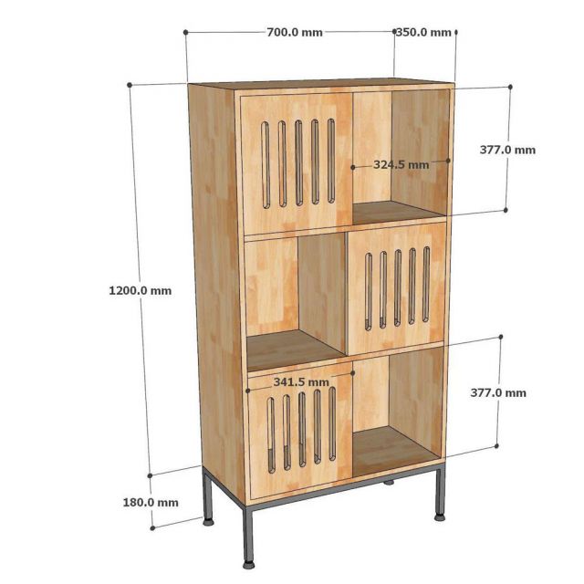 Tủ trang trí 70x35x140cm gỗ cao su chân sắt KTB68261