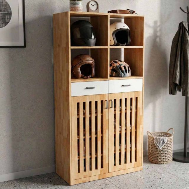 Tủ kệ giày dép 80x35cm gỗ cao su  KG68115