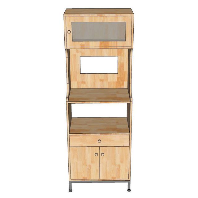 Tủ bếp đa năng 60x40x170cm gỗ cao su KB68095