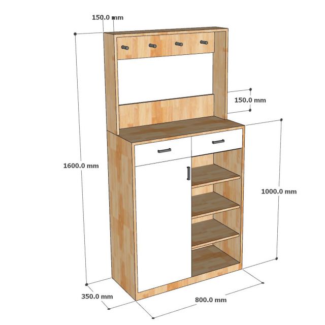 Tủ kệ giày dép 80x35x160cm gỗ cao su KG68116