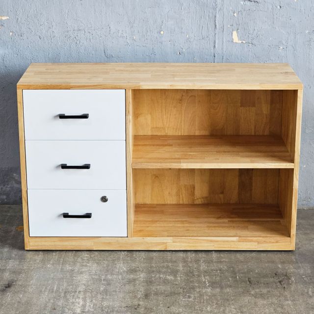 Tủ hồ sơ thấp 100x35x63cm gỗ cao su TCN68088