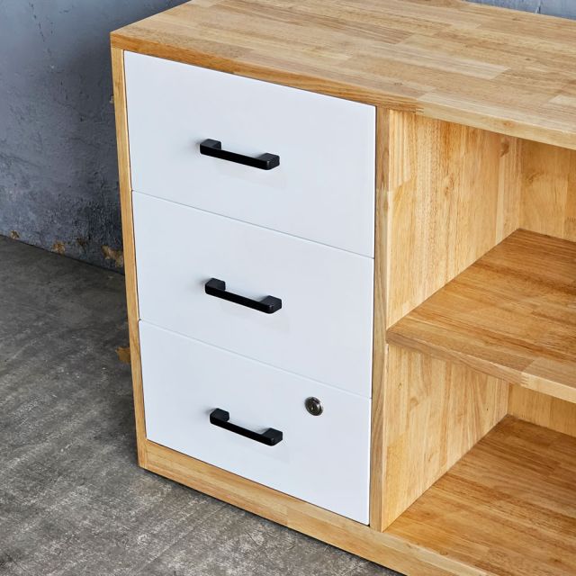 Tủ hồ sơ thấp 100x35x63cm gỗ cao su TCN68088