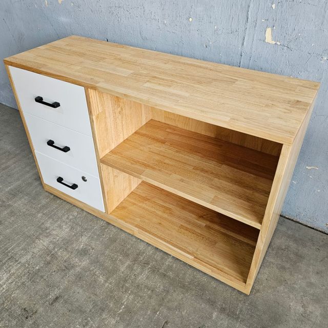 Tủ hồ sơ thấp 100x35x63cm gỗ cao su TCN68088