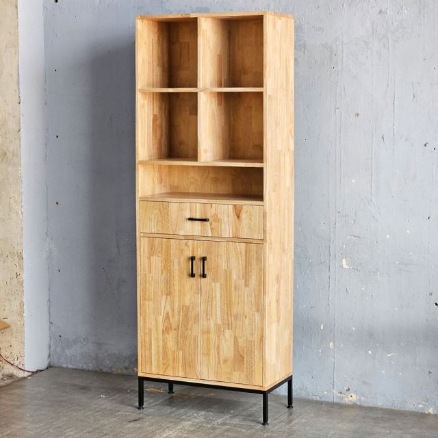 Tủ kệ trang trí 70x35x195cm gỗ cao su KTT68069