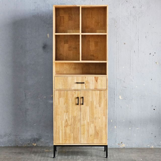 Tủ kệ trang trí 70x35x195cm gỗ cao su KTT68069