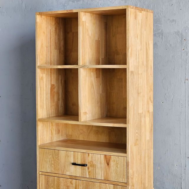 Tủ kệ trang trí 70x35x195cm gỗ cao su KTT68069