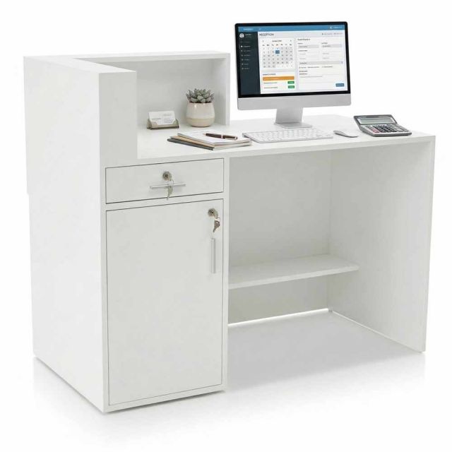 Quầy lễ tân 120x60x90cm gỗ cao su BLT68031