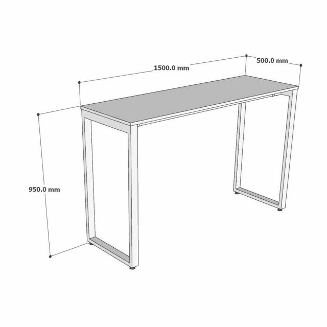 Bộ bàn trưng bày 150x50x95cm gỗ cao su khung chân sắt BTB001