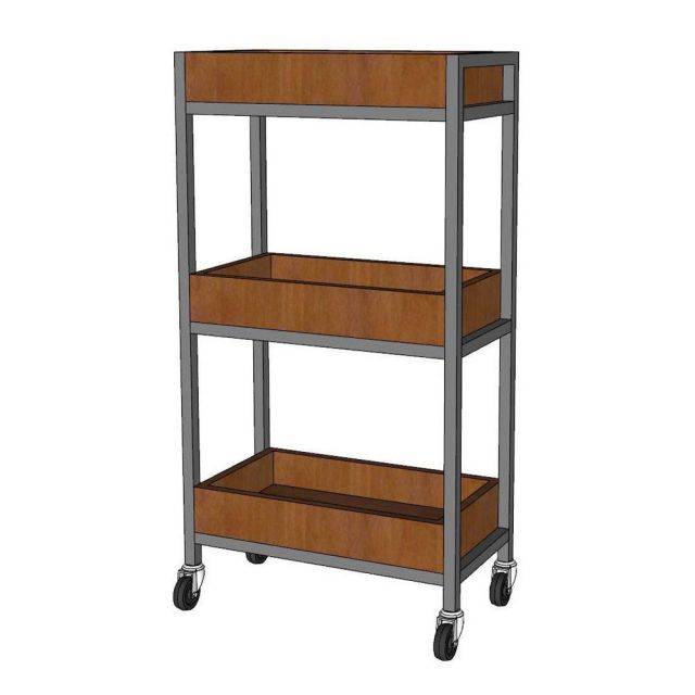 Kệ gia vị di động 50x26x93cm gỗ cao su khung chân sắt KB68101