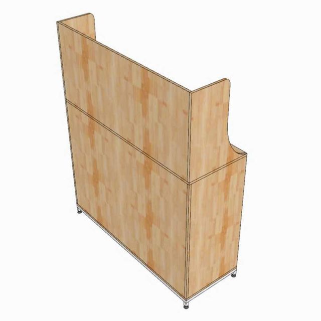 Kệ tủ bếp STELLAR 140x50x160cm gỗ cao su chân sắt KTB68266