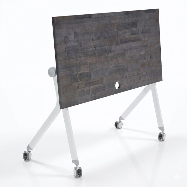 Bàn đào tạo di động 120x60cm gỗ cao su SPD68261