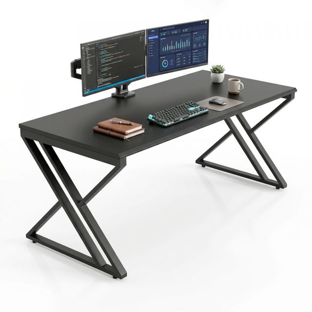 Bàn Gaming 180x80cm gỗ tràm chân chữ X GD68117