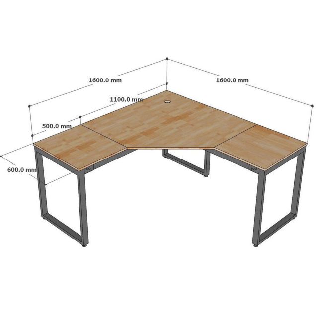 Bàn góc B52 Spirit 160x160cm gỗ cao su CD68048