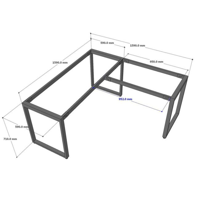Bàn góc B52 Spirit 160x160cm gỗ cao su CD68048