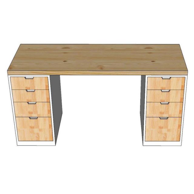 Bàn làm việc gác tủ 150x60cm gỗ tự nhiên BD68178