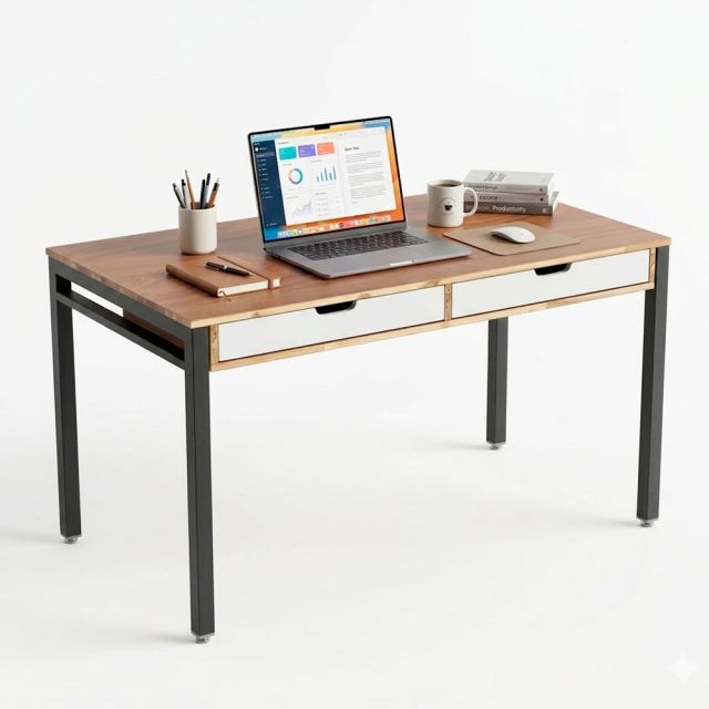 Bàn có ngăn kéo 140x70cm gỗ otim veener gỗ xoan đào BD68175