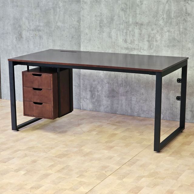 Bàn làm việc có tủ 160x80cm gỗ cao su HBRT131