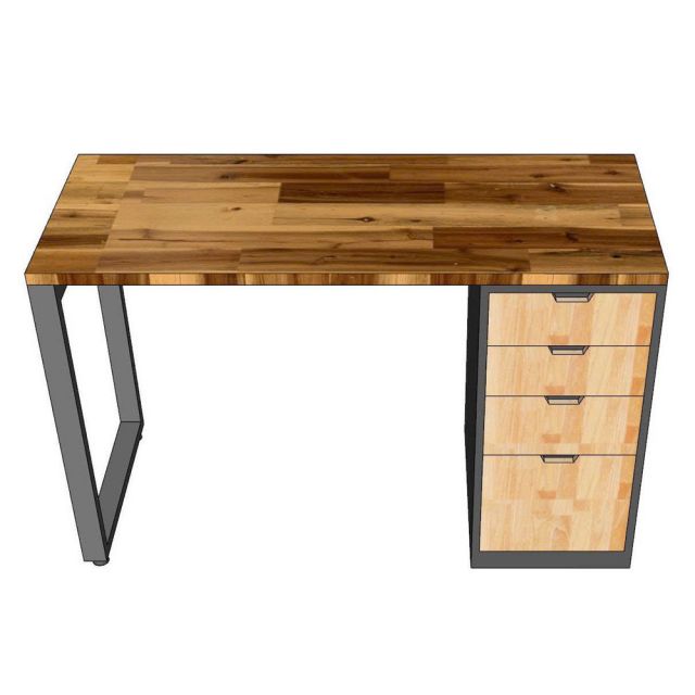 Bàn làm việc gác tủ 120x50cm gỗ tự nhiên HBRT134