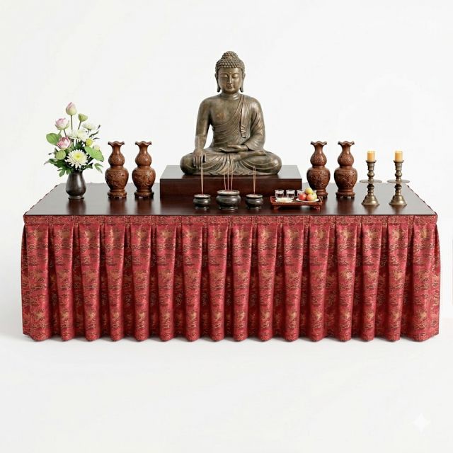 Bệ để tượng thờ 217x117cm gỗ cao su TTGT003