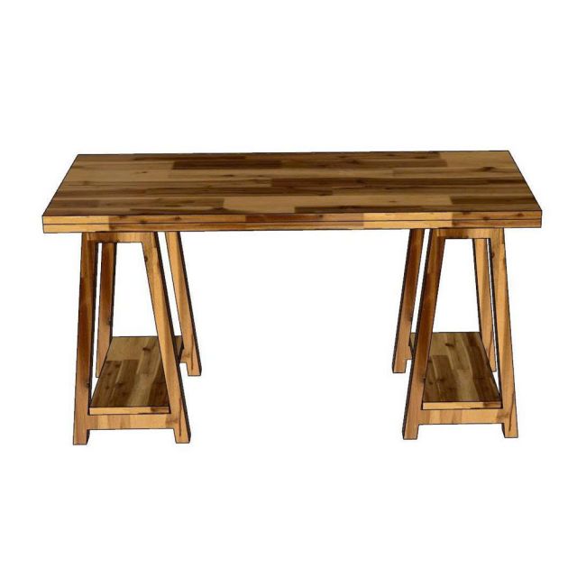 Bàn làm việc 140x60cm gỗ tràm kết hợp kệ để CPU BD68176