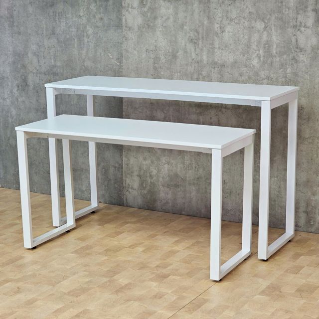 Bộ bàn trưng bày 150x50x95cm gỗ cao su khung chân sắt BTB001