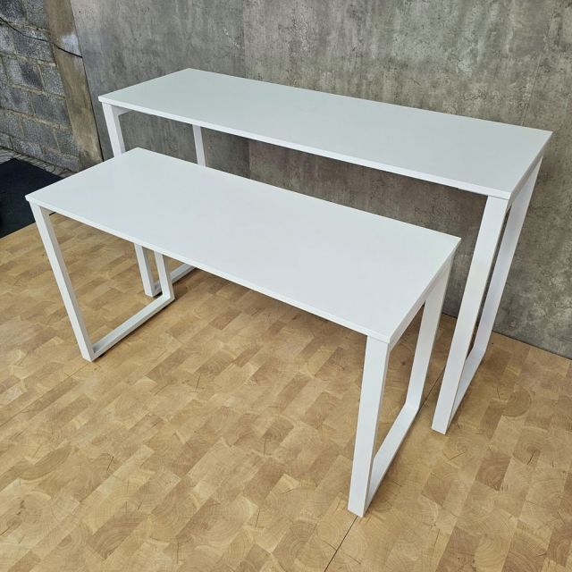 Bộ bàn trưng bày 150x50x95cm gỗ cao su khung chân sắt BTB001