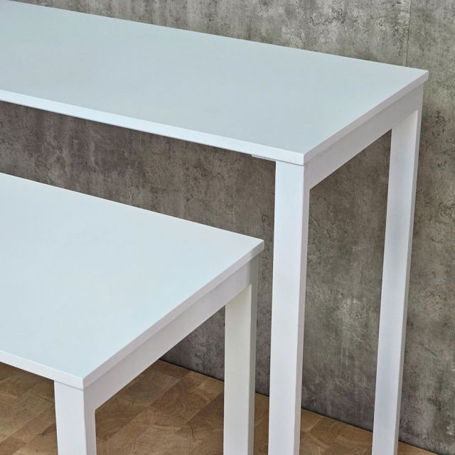 Bộ bàn trưng bày 150x50x95cm gỗ cao su khung chân sắt BTB001