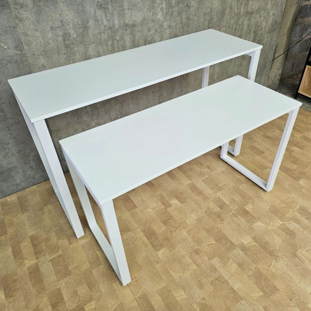 Bộ bàn trưng bày 150x50x95cm gỗ cao su khung chân sắt BTB001