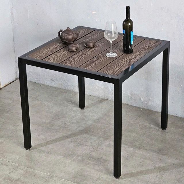 Combo bàn nhựa ghế cà phê sắt ngoài trời CBNT026