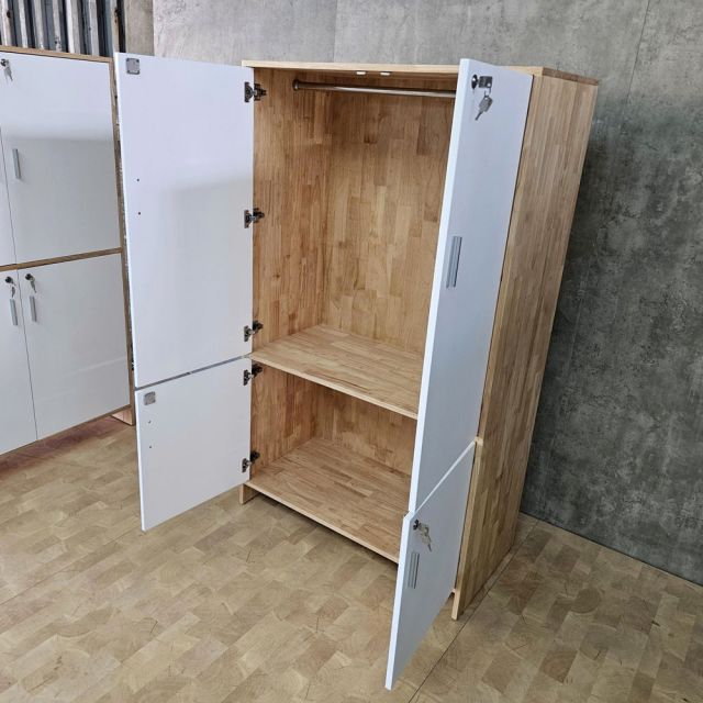 Tủ treo quần áo 100x50x170cm gỗ cao su TQA68086