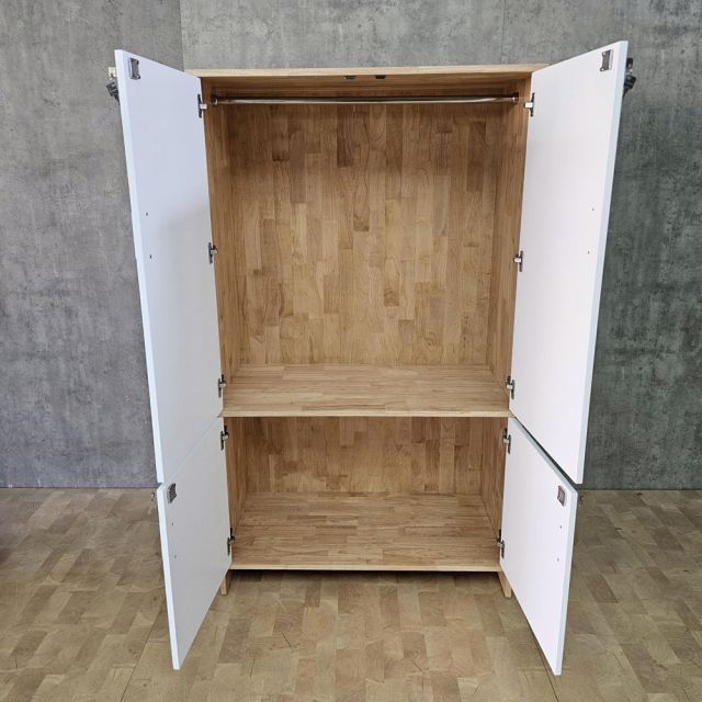 Combo tủ treo quần áo 200x50x170cm gỗ cao su TQA68087