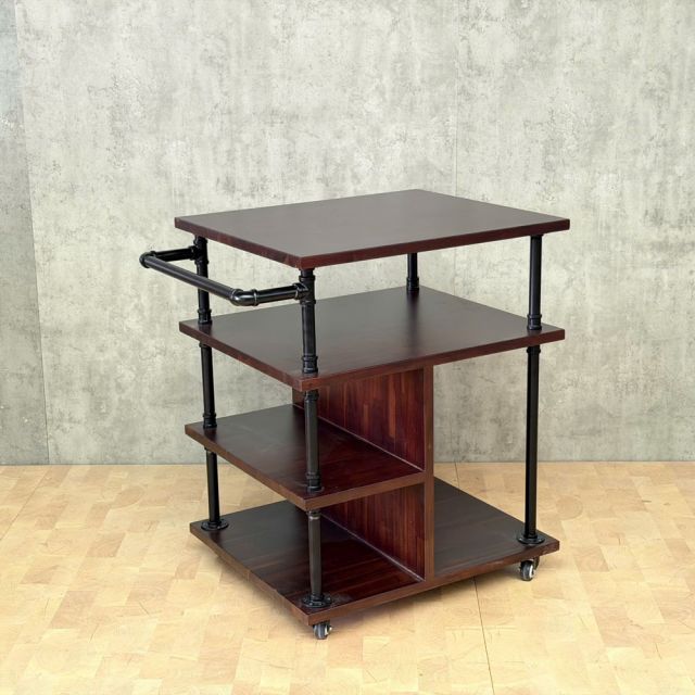 Kệ để CPU di động 70x60x80cm gỗ cao su khung sắt ống nước KCPU68032