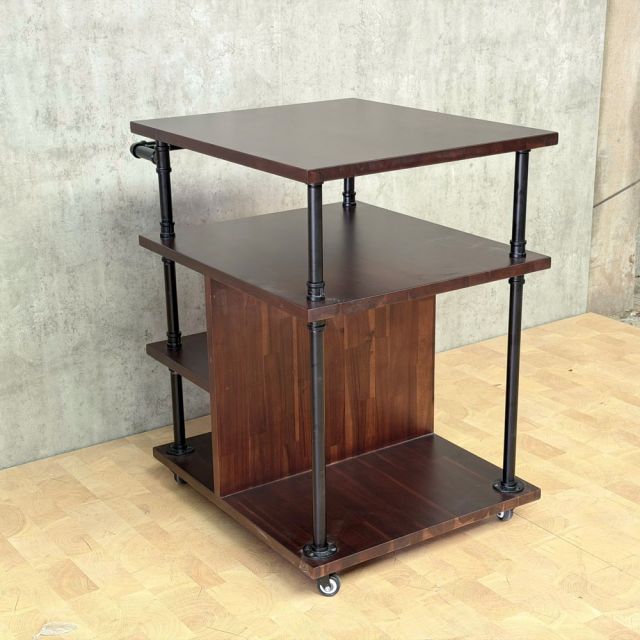 Kệ để CPU di động 70x60x80cm gỗ cao su khung sắt ống nước KCPU68032