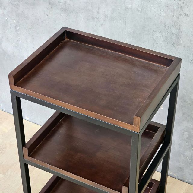 Kệ gia vị di động 40x30x60cm gỗ cao su khung sắt KB68099