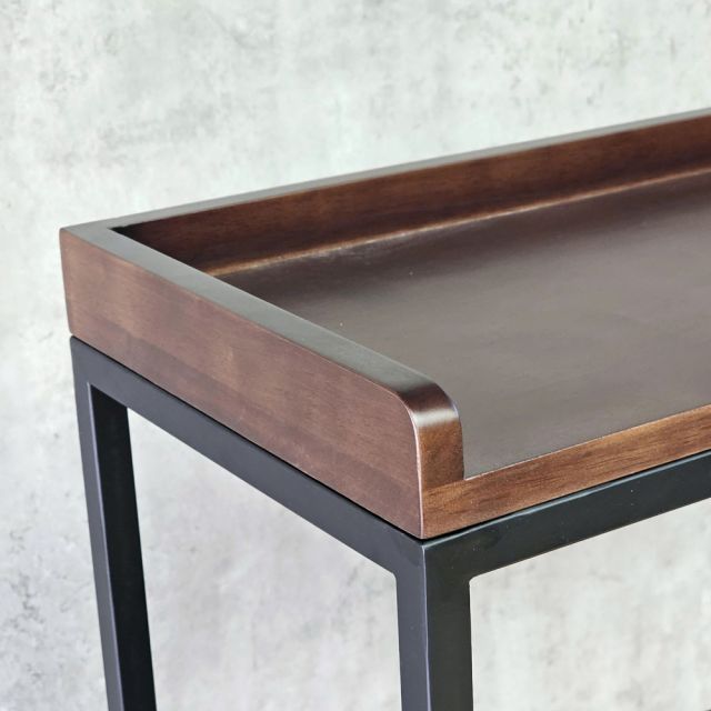 Kệ gia vị di động 40x30x60cm gỗ cao su khung sắt KB68099