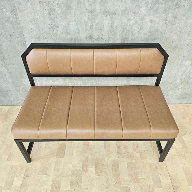 Ghế băng 120x55x87cm bọc nệm vải Simili khung chân sắt GBD075
