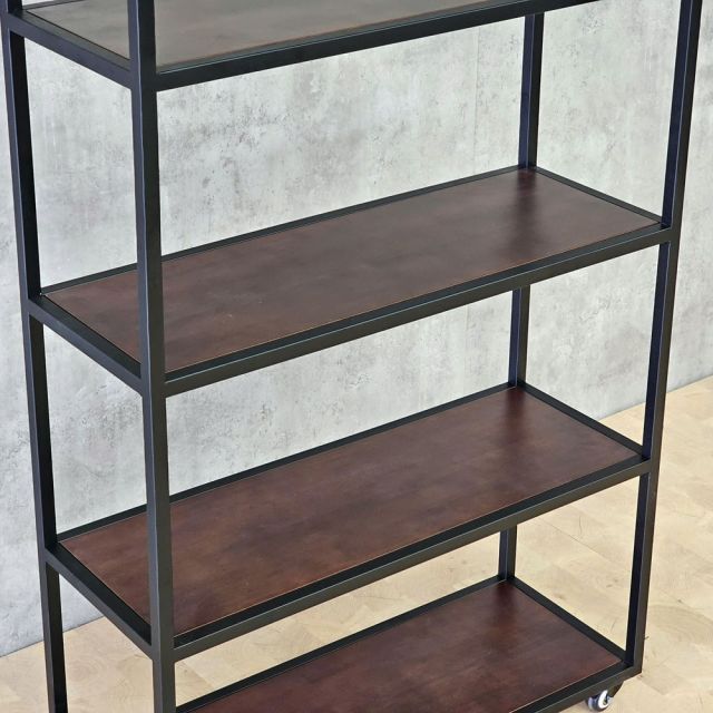 Kệ gia vị di động 80x30x180cm gỗ cao su khung sắt KB68100