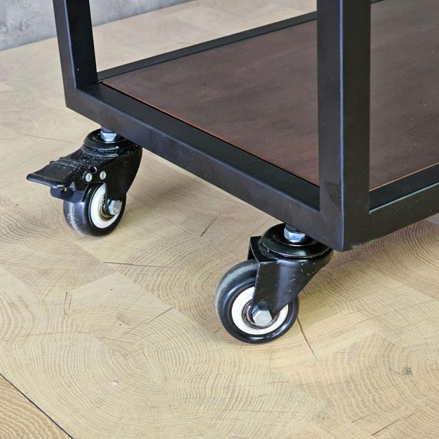 Kệ gia vị di động 80x30x180cm gỗ cao su khung sắt KB68100