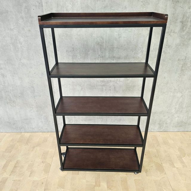 Kệ gia vị di động 80x30x180cm gỗ cao su khung sắt KB68100