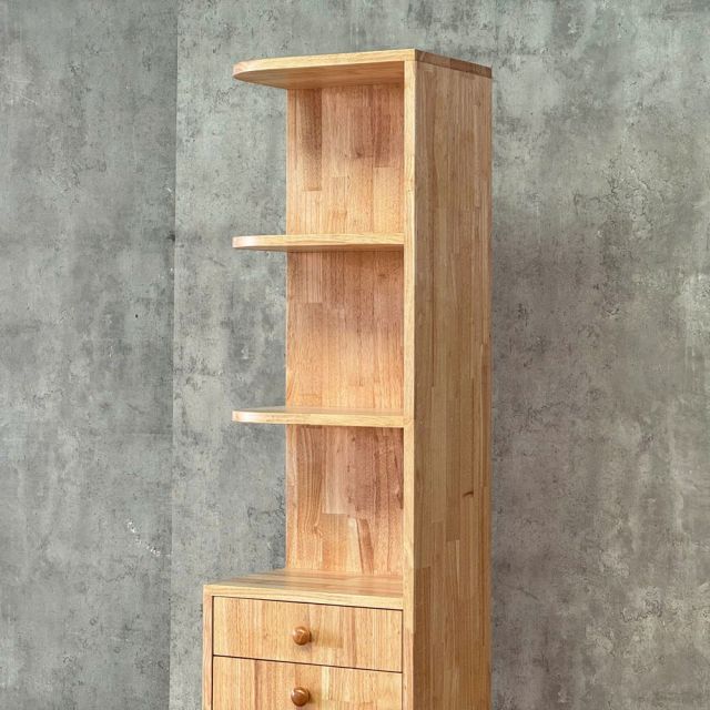 Kệ góc tường kết hợp tủ 40x29x180cm gỗ cao su chân sắt KGT680577