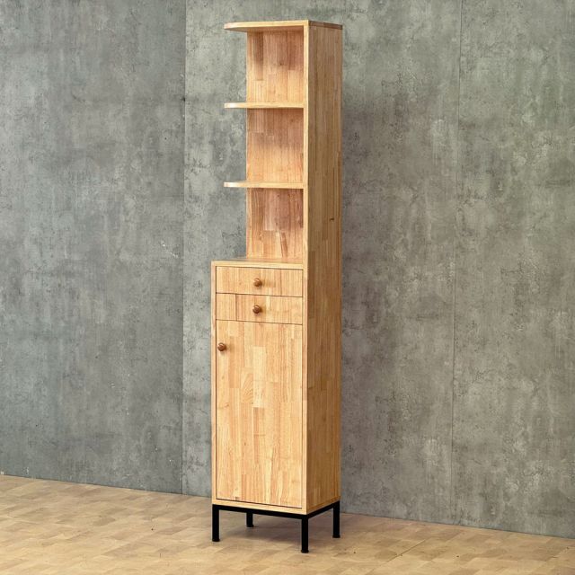 Kệ góc tường kết hợp tủ 40x29x180cm gỗ cao su chân sắt KGT680577