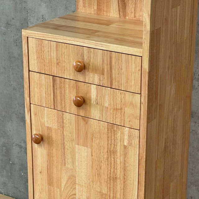 Kệ góc tường kết hợp tủ 40x29x180cm gỗ cao su chân sắt KGT680577