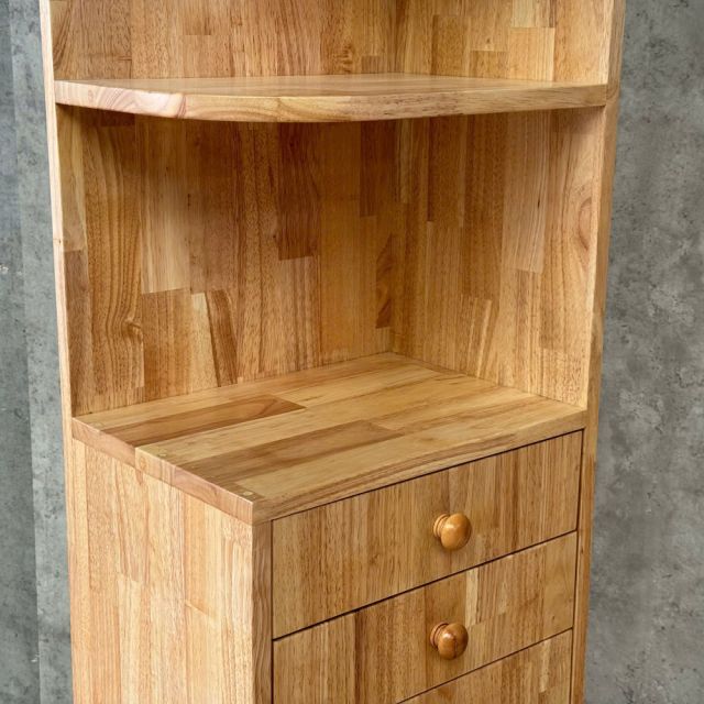 Kệ góc tường kết hợp tủ 40x29x180cm gỗ cao su chân sắt KGT680577