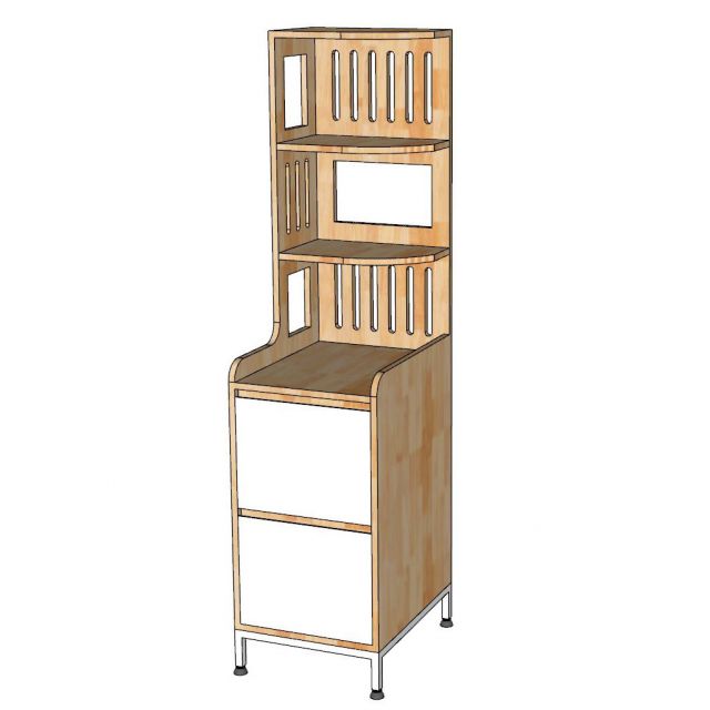 Kệ góc tường gỗ cao su 40x50x160cm - KGT68058